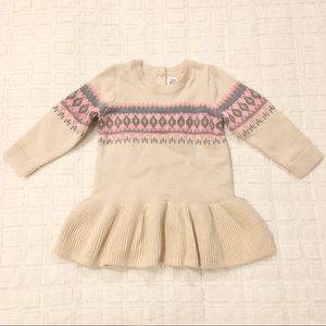 NEW Baby Gap Knit Fair Isle Sweater Dress Size 12-18M